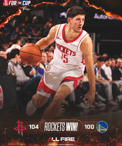 NBA杯-火箭104-100险胜勇士,库里14+7+5,谢泼德31+9